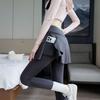 Two Pairs of Women's Sports Trousers, Spring and Summer High-waisted Anti-exposure Fitness Pants, Badminton Wear, Running Yoga Shark Pants Skirt