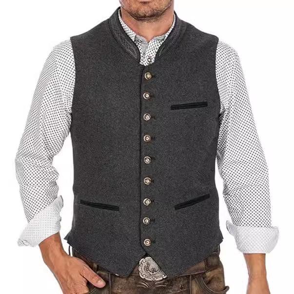 Men's V-Neck Wedding Vest - Perfect for Groom or Best Man
