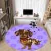 1pc Dachshund Office Round Rug, Non-slip, Soft and Durable Office Rug for Interior Decoration, Perfect for Office, Beautiful Decoration Yy260324094
