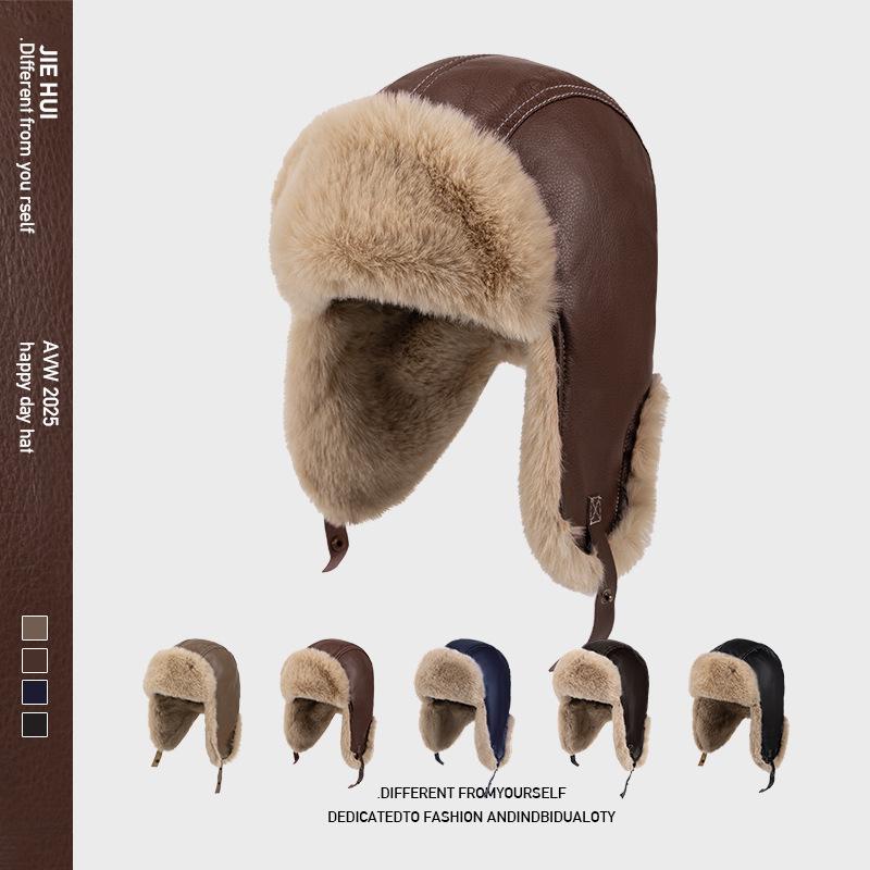 Retro European Windproof Suede Pilot Hat: Versatile Unisex Lei Feng Style for Autumn/Winter
