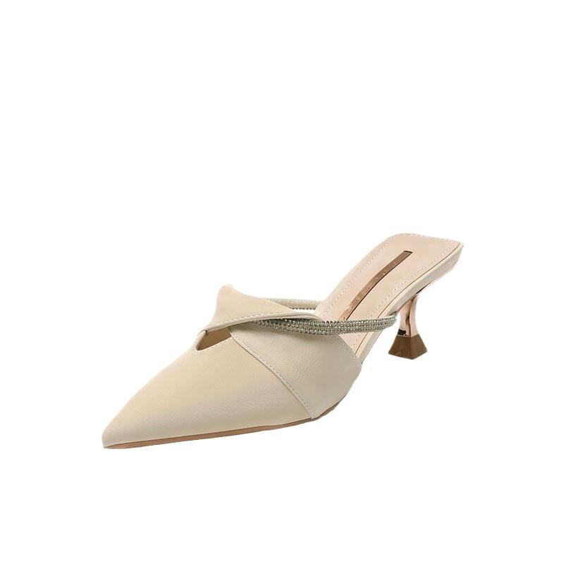 Sharp Pointed Sandals for Women  2026 Summer Temperament  Slim Heels  Half Drag High Heels for Women