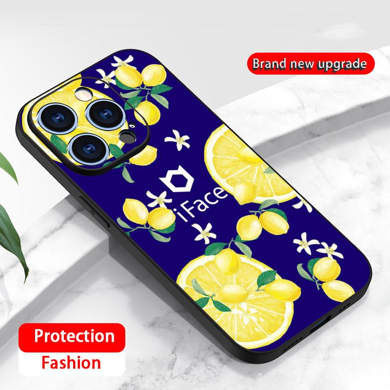 

Cute Fashion logo iFace pattern Phone Case For iPhone 17 16 16e 15 14 13 12 Plus Mini Pro Max Soft black Shockproof Cover iPhone17 Pro Max