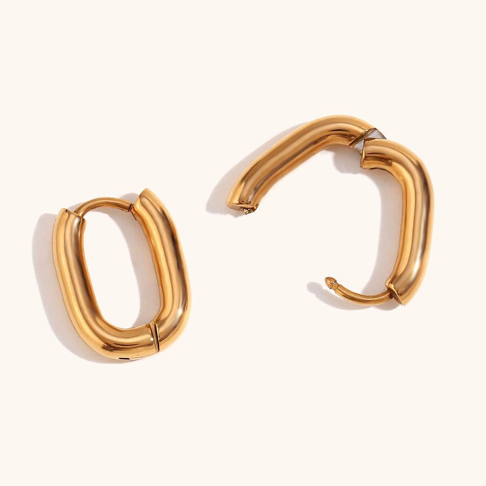 European French Style Titanium Steel Gold U-shaped Ear Cuff золотой