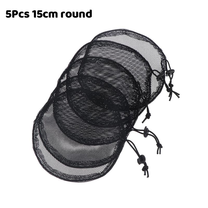 5Pcs Black Elastic Wig Net Breathable Mesh Hair Net With Adjustable Drawstring For Making Puff Bun Wig Tools Women Wig Nets