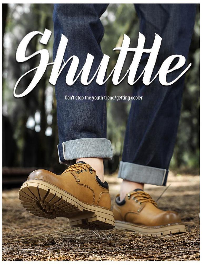 Men's Retro Low-Top Martin Work Boots 2025: Versatile Casual Outdoor Shoes with Trendy Big Toe Design