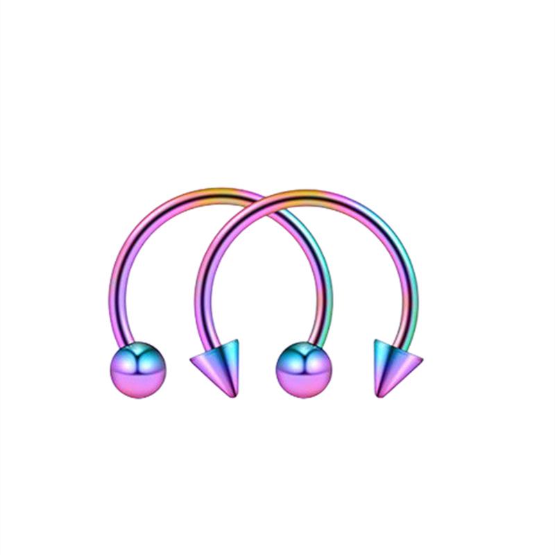 Stainless Steel C-Shaped Horseshoe Nose Ring and Stud Earrings for Body Piercing