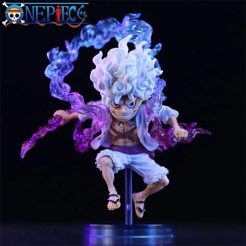 Bandai 10cm Mini One Piece Luffy Gear 5 Action Figure Sun God Nika Statue Anime Figurine Pvc Model Doll Collection Toy Gift Kids