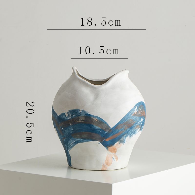 

Simple Splash Ink Ceramic Flowers Hydroponic Vase Hotel Shop Decorative Art Irregular Floral Vase Crafts Interior Ornament Decor