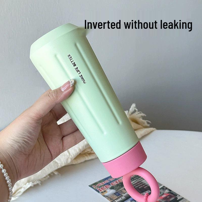 Stainless Steel Thermos Cup with Flower Handle – Durable, Portable, Ideal for Girls