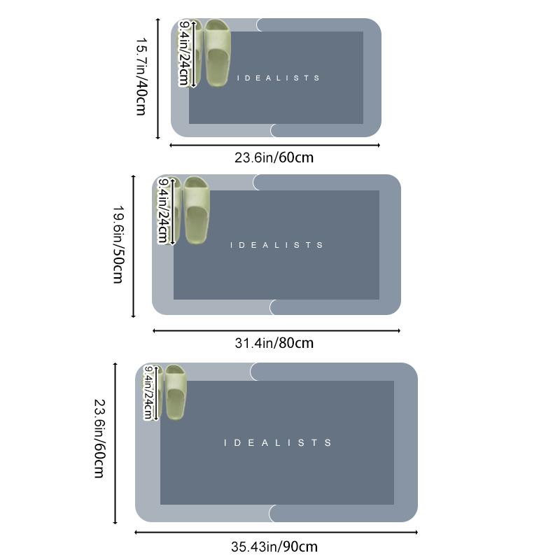 Diatomite Super Absorbent Bathroom Floor Mat Anti Slip Foot Carpet Quick-drying Shower Toilet Rug Doormat Washable Home Decor1PC