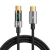 6A Transparent Type-C Data Cable, 100W Super Fast Charging, Compatible with Huawei, Xiaomi, and Apple Devices.