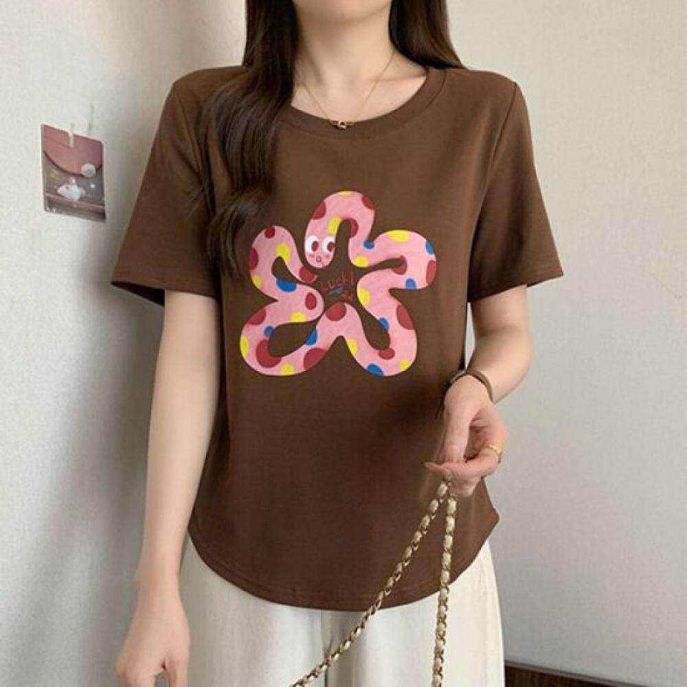 Navava NT2353 CuTe PrinTing Round Neck ShorT Sleeve T shirT