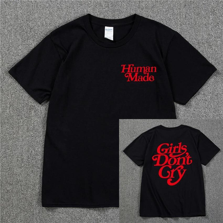Girls Don’t Cry Human Unisex T-shirt  Unisex Cotton Best Quality Black White Letter Printing Casual Hip Hop Tshirts Harajuku Tops T