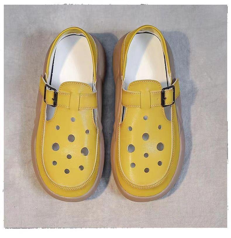Women Fashionable versatile Sandals New Summer Casual Simple Solid Color hollow out Lightweight Breathable women shoes