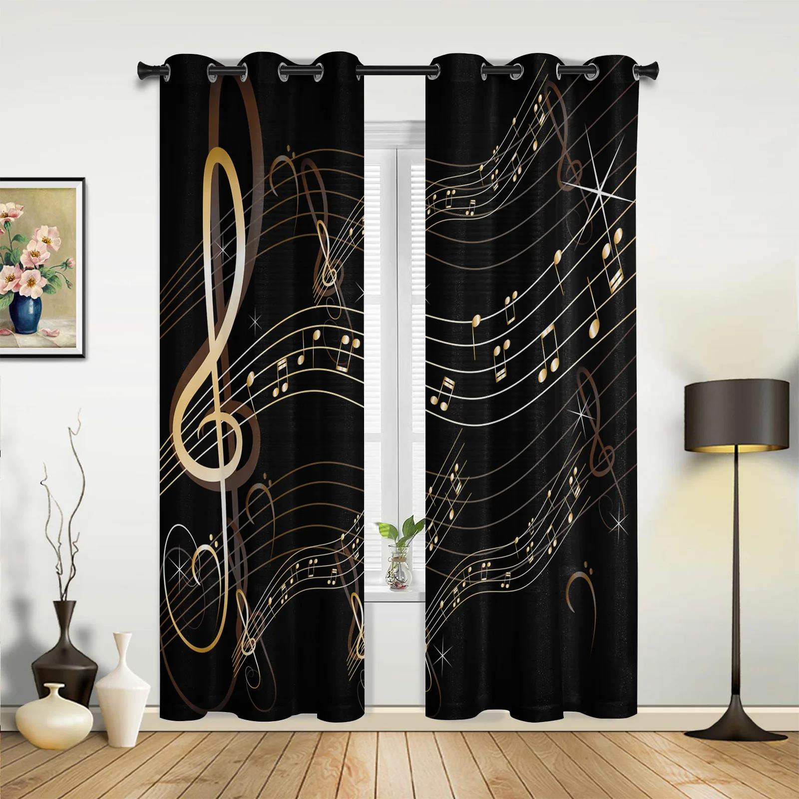 Note Musicali Ottava Bella Immagine Tende da Finestra Decorazione Casa Tende per Soggiorno Camera dei Bambini Cortinas Per Cucina Camera da Letto 135W x 92H(cm) x1