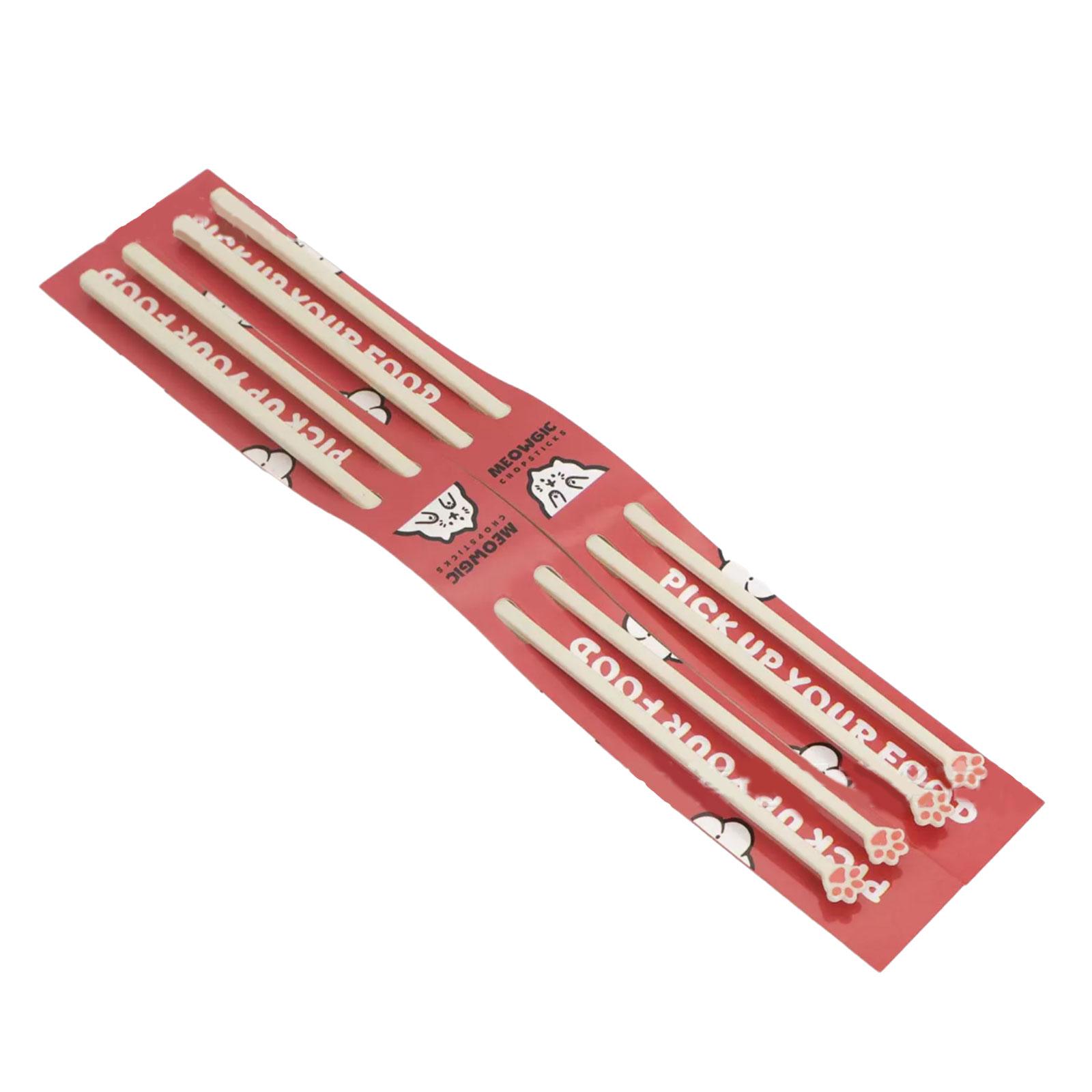 

Палочки для еды в мультяшном стиле с кошачьими лапками для детей и начинающих, простые в использовании, помощник для обучения, практичный кухонный инструмент для обеда 2