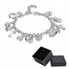 Bracelet Chaînes Argenté pour Femmes 13 Breloques 925 Cristaux