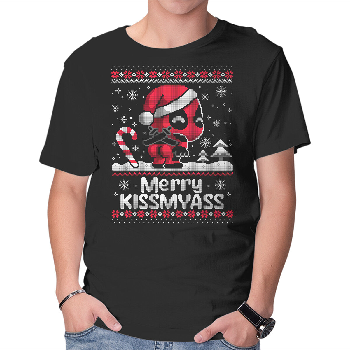 Unisex Crew Neck T-Shirt Merry Superhero Graphic Short Sleeve Casual Tee XXXL