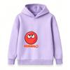 Kids Boys Girls Casual Hoodie Red Angry Smile Ball Print Pullover Sweatshirt Soft Long Sleeve Warm Hooded Top for Children