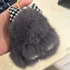 Hair Bow Bunny Keychain Cute Fluffy Plush Rabbit Key Ring Rabbit Fur Keychain  Jewelry Gifts