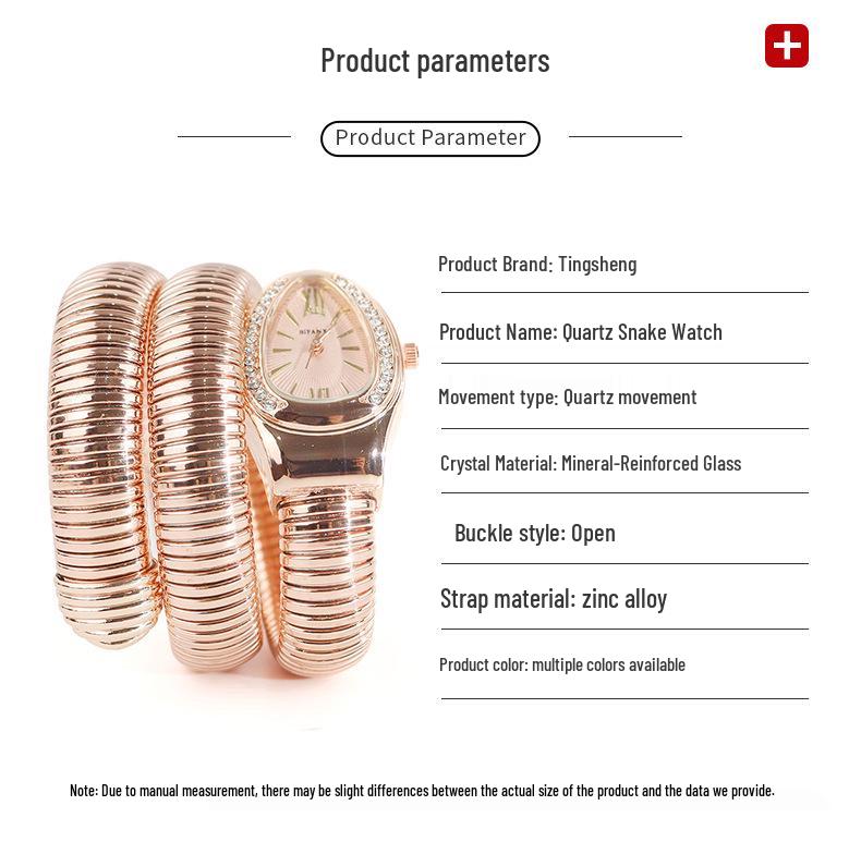 Schlangenförmiges Damen-Modearmband mit Quarzuhr - Kreativer Hip-Hop-Stil