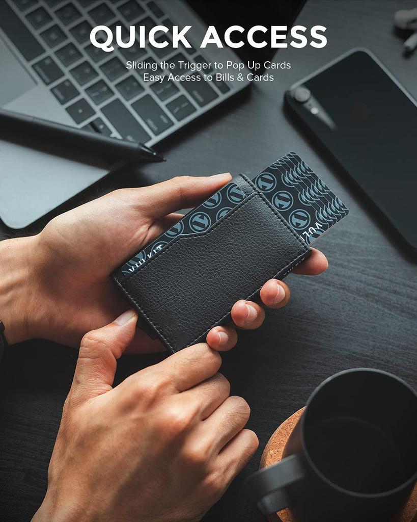 Echtes Leder Herren RFID Diebstahlschutz Metall Kartenhalter - Europäisches und Amerikanisches Design mit Aluminiumlegierung