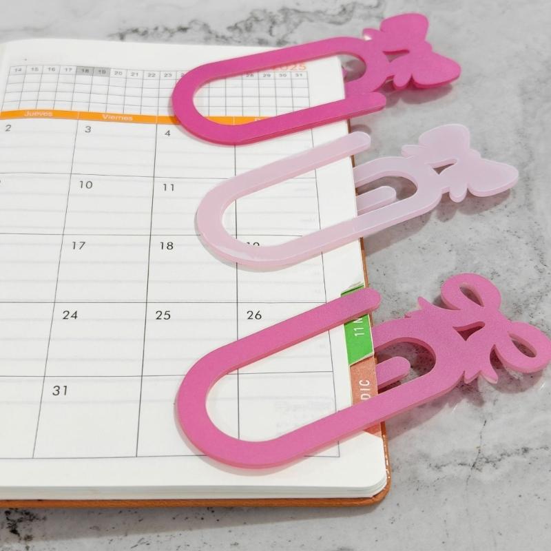 6Pcs Oversized Acrylic Paper Clip Bookmarks Book Page Holder Clip Document Organiser Clamp For Journal Planners Notes