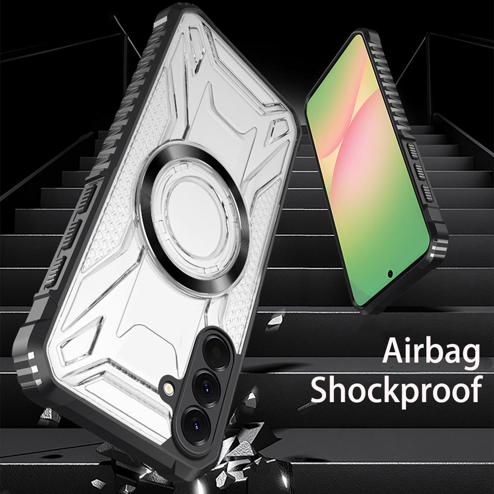 KEYSION Transparent Magnetic Case for Samsung A56 5G A36 A26 Soft Silicone+PC Shockproof Phone Back Cover for for Galaxy A16 5G