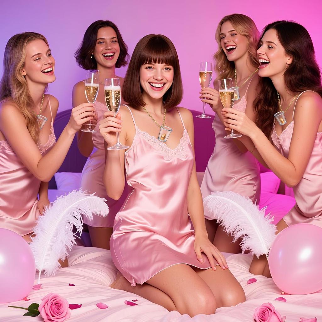 12 Pcs Bachelorette Shot Glasses with Metal Necklace, Bride Shot Glass for Bridal Shower Hen Night Wedding Party Girls Night Out Bride Squad Party