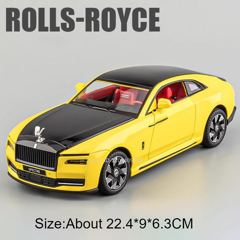 1:24 Rolls Royce Spectre Dawn Toy Car Model Alloy Diecast Music Light Simulation Pull Back Supercar Models Desktop Ornaments