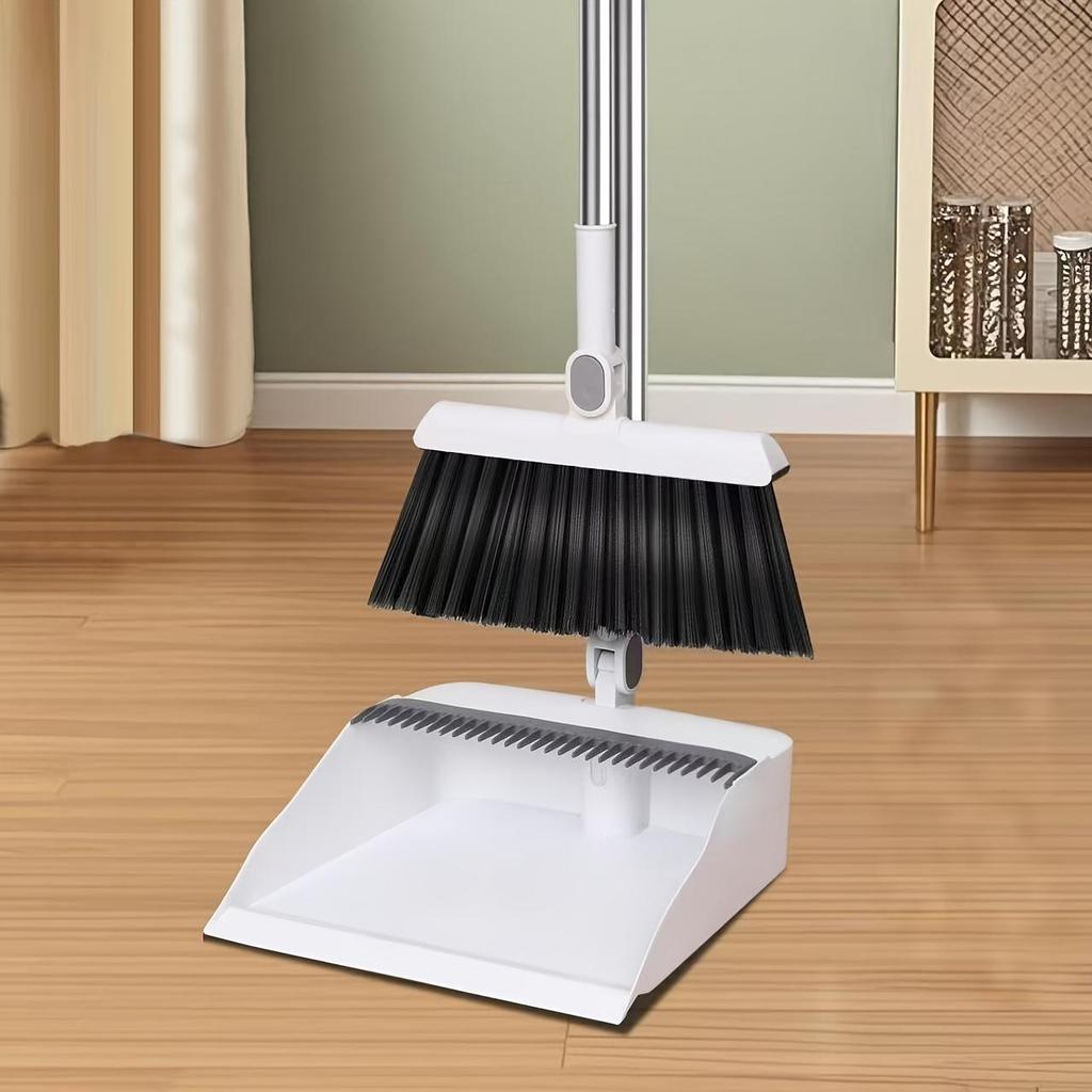 2pcs Set of Brand New 3-in-1 Rotatable and Foldable Magnetic Suction Broom Dustpan Sweeping Set, Enlarged and Thickened Household Broom, Living Room