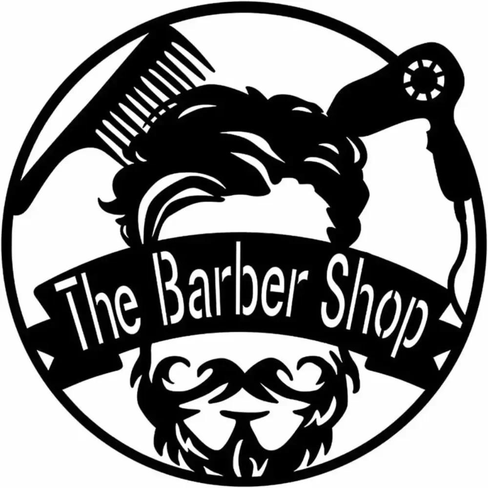 1pc Fashion Beauty Salon Metal Artwork Round Barber Shop Metal Wall Art Home Living Room Interior Decoration Metal Art