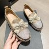 Single Shoe Female 2025 New Casual Bow Student Shoes Large Size