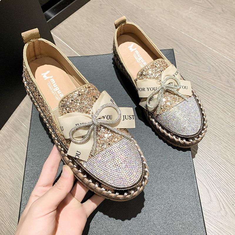 Single Shoe Female 2025 New Casual Bow Student Shoes Large Size
