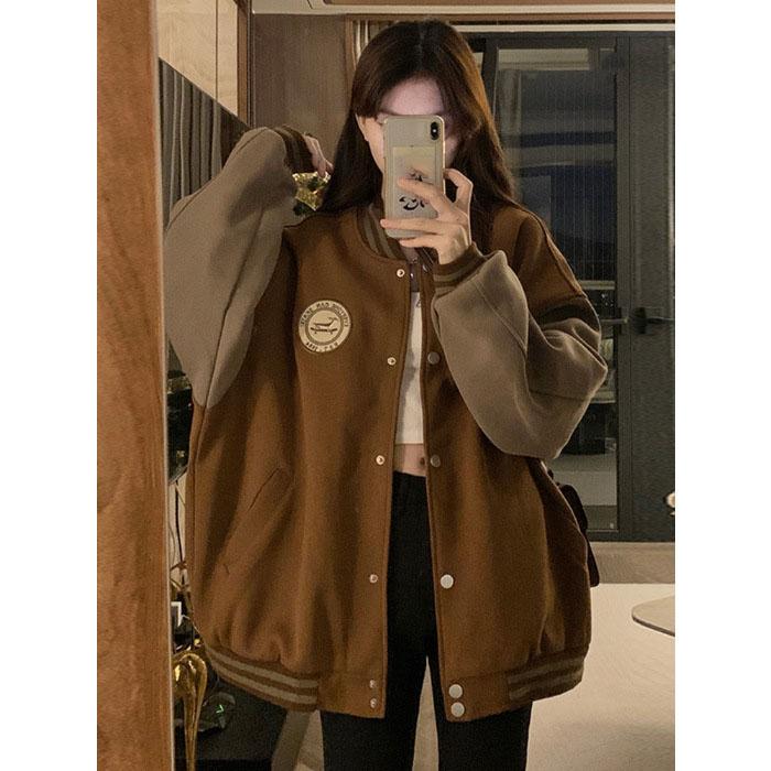 Autumn Women's Casual Fashion Printed Baseball Jacket