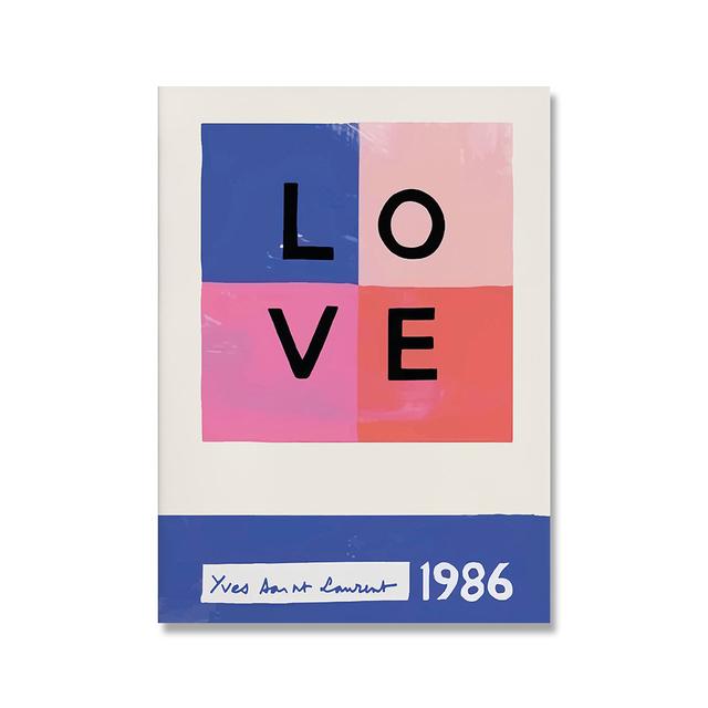 Nordic Style Modern Love Exhibition Poster Wall Art  Canvas Painting Simple Love Living Room Home Decoration Painting No Frame