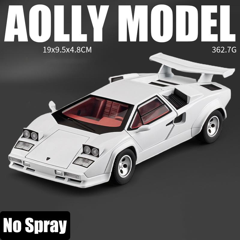 Spray 1:24 Lamborghini Revuelto Countach LP500S Supercar Alloy Metal Diecast Model Car High Simulation Home Trendy Ornaments Toy