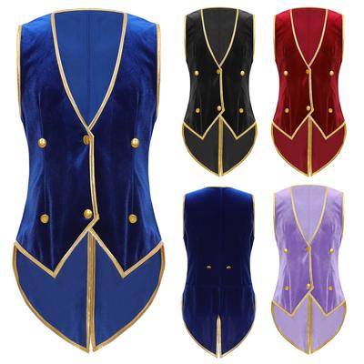 Boys Girls Vintage Medieval Velvet Tailcoat Victorian Gentleman Tuxedo Blazer Coats Steampunk Jacket for Dress-up Party