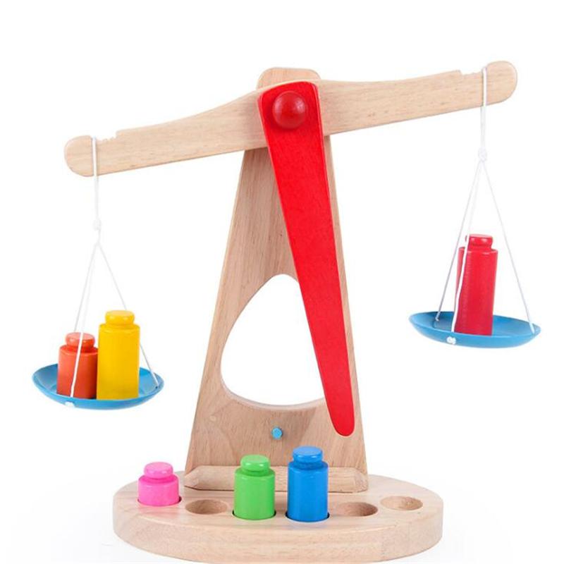 Montessori Educational Toy Small Wooden Scale Toy With For Kids Baby