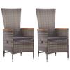 Garden Chairs 2 pcs with Cushions Grey Poly Rattan
