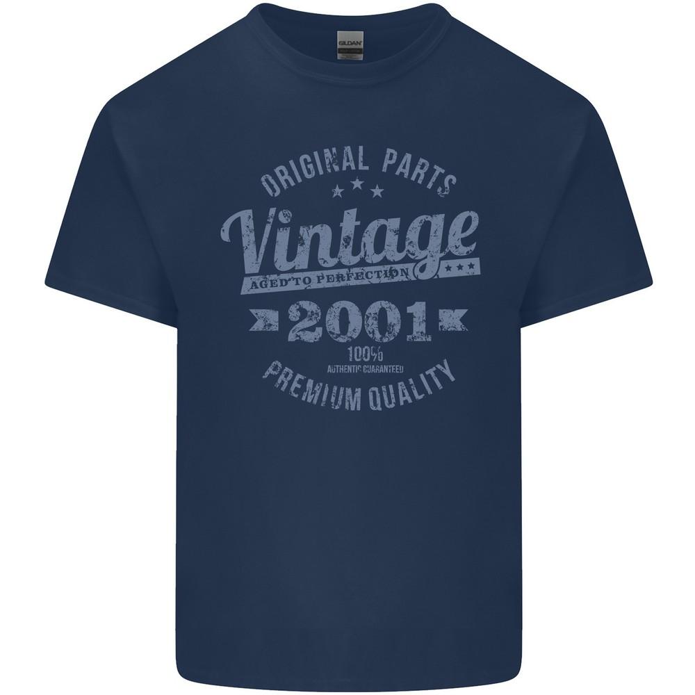 Vintage Year 23rd Birthday 2001 Mens Light Cotton T-Shirt Navy Blue Unisex T-Shirt