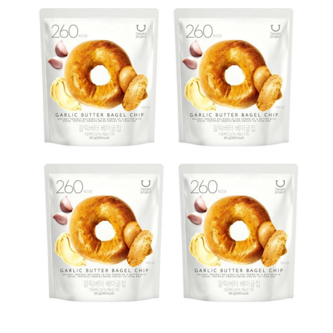 

[Оливковое Молодое] Чипсы из бублика 60г (4 вкуса) / Чесночное масло / Медовое масло / Настоящая пицца / Шоколад с корицей / Корейские чипсы Garlic Butter 60 g x 4