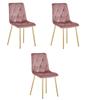 Libra Chair - Pink Velvet / Gold Legs X 3