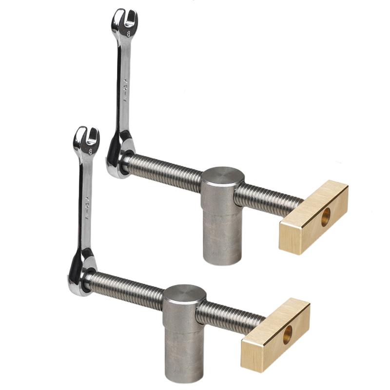 Woodworking Bench Dog Brake Inserts Workbench Fast Fixed Clip Clamp Brass Fixture Vise for 3/4" and 20mm Dog Holes