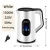2,2L Elektrischer Heißwasserbereiter aus Edelstahl 1500W Schnell kochend Multifunktionaler Teekessel Wasserkocher für die Zubereitung von Tee und Kaffee