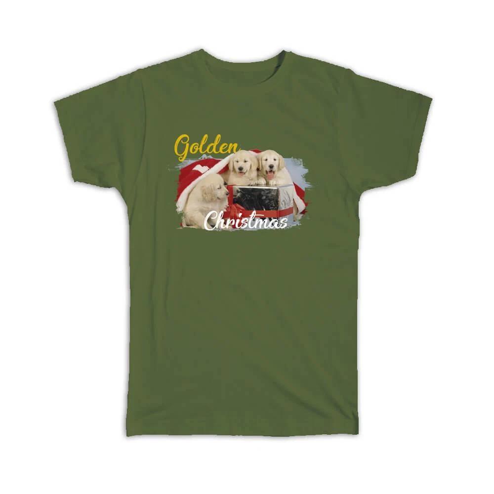 Gift T-Shirt : Golden Retriever Christmas Dog Present Pet Animal Puppy Merry XL