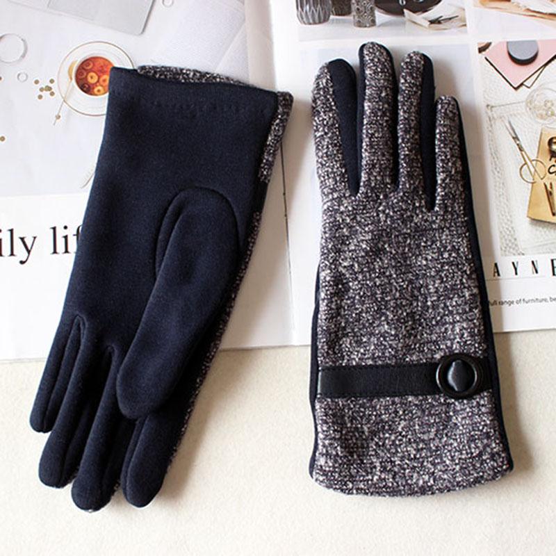 Knitted Cotton Gloves Women's Elastic Thin Style Daily Wear Spring and Autumn Color Warm Fashion Driving Gloves