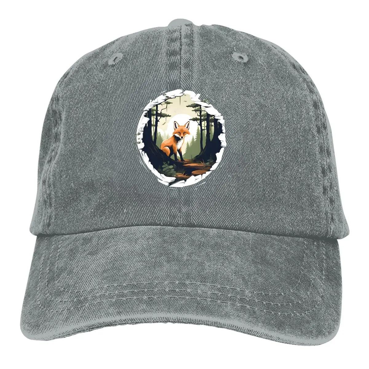 

Стираная мужская бейсболка на дереве Кепки Snapback для дальнобойщиков Кепка для папы A Fox In The Wild Кепки для гольфа Adjustable