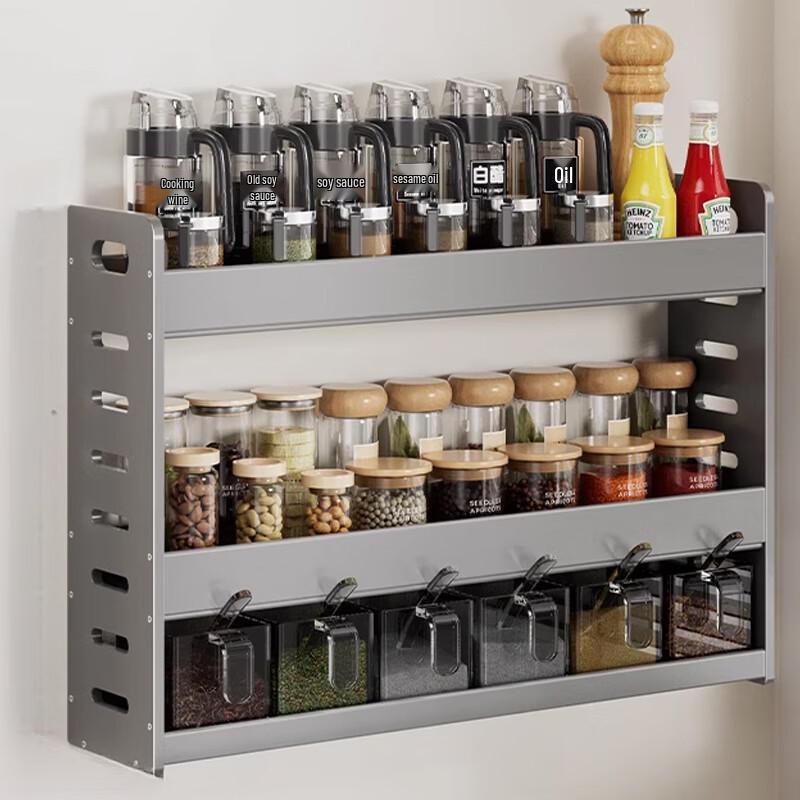 3-Tier Kitchen Spice Rack with 6 Jars