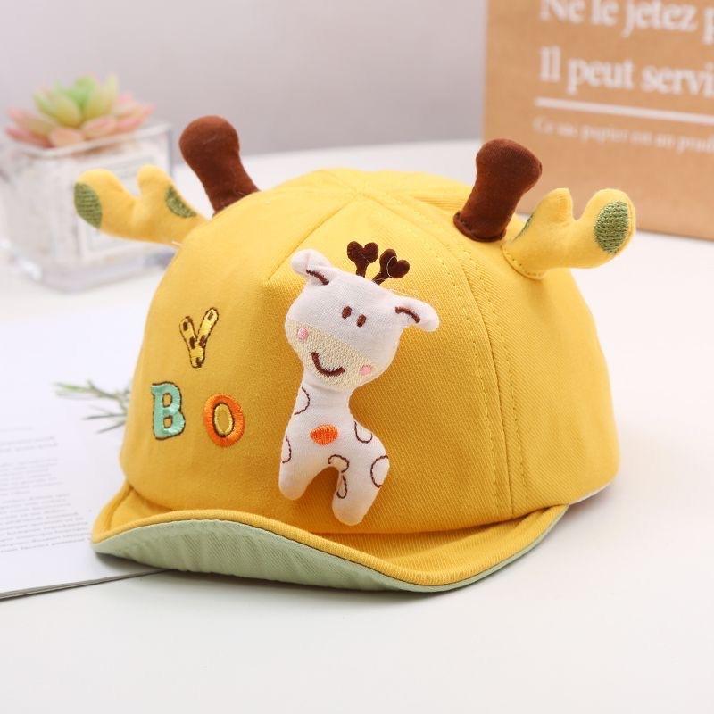 Cartoon Giraffe Baby Baseball Cap Cute Cotton Soft Brim Infant Sun Hat Summer Kids Boy Girl Duck Tongue Hats